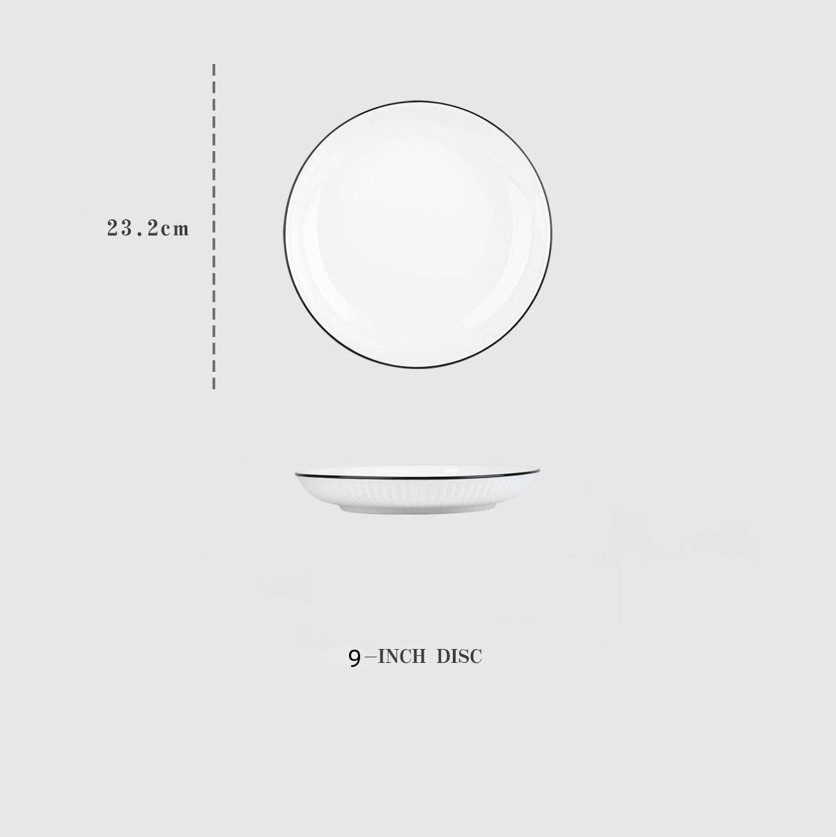 Premium Restaurant Quality 9 Or 10 Inch 【23cm/25cm】 Ceramic Dinner Plate - American Ribbed, High-Fired, Scandinavian Style For Kitchen & Dining_maomaolike.com