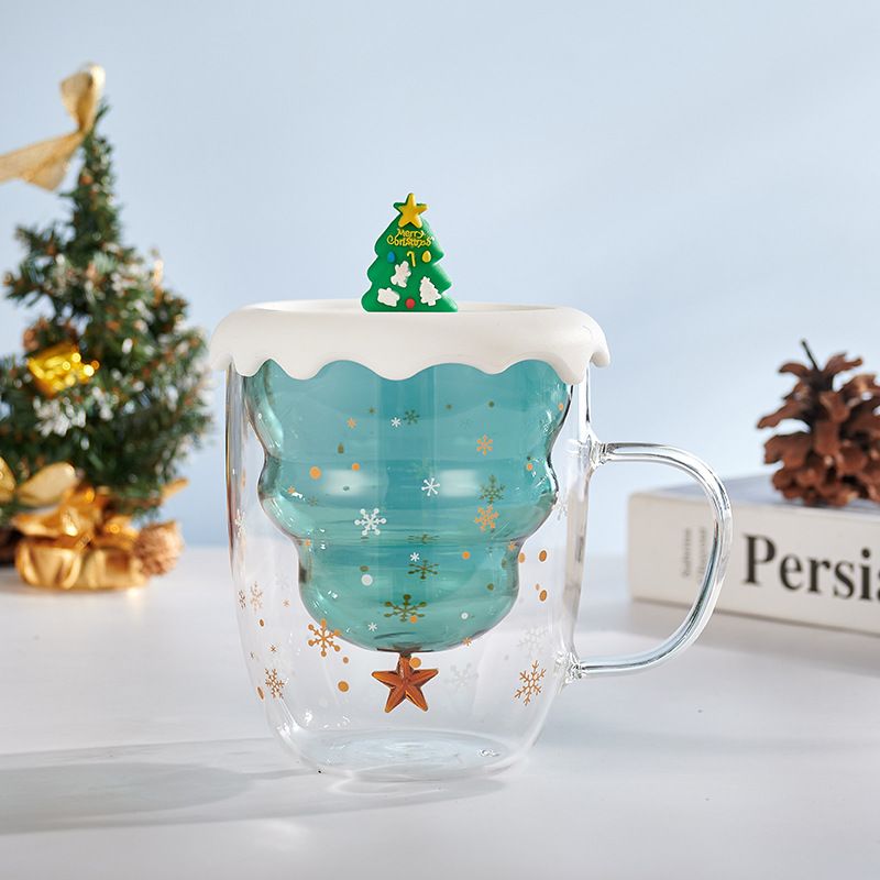 YWDL Tree Coffee Mugs With Lid Tea Milk Cup Double Wall Insulated Glasses Best Christmas Gifts For Women Kids Girl_maomaolike.com