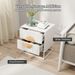 Modern Mid Century Fluted Nightstand With 2 Drawers And Pine Wood Handles For Bedroom_maomaolike.com
