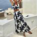 Women's Clothing Fashion Temperament Printed Midi-length Half-length Top and Skirt Two-piece Set_maomaolike.com