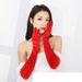 Christmas Red velvet gloves Christmas Annual party Long birthday party dinner Cosplay costume performance accessories_maomaolike.com