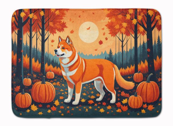 Akita Fall Memory Foam Kitchen Mat Machine Washable Anti-Fatigue Mat Cushion Comfort Bath Mat Or Kitchen Rug_maomaolike.com