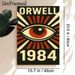 Orwell 1984 All-Seeing Eye Painting Poster, Vintage Retro Bold Graphic Poster, Eye-catching Literary Themed Decor Suitable For Home Study, Library And_maomaolike.com