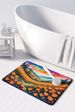 California Poppies In Color Memory Foam Kitchen Mat Machine Washable Anti-Fatigue Mat Cushion Comfort Bath Mat Or Kitchen Rug_maomaolike.com
