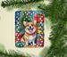 Corgi Christmas Reindeer Porcelain Ornament Christmas Tree Hanging Decorations For Home Christmas Holiday, Rectangle, Gift, Multicolor_maomaolike.com