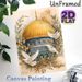 Peaceful Golden Dome & White Doves Painting Poster, Soft Watercolor Style Detailed Religious Architecture With Olive Branches Poster, Serene Spiritual_maomaolike.com