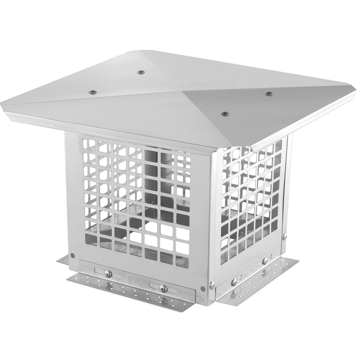 VEVOR Chimney Cap, 9 X 9 Inch, 304 Stainless Steel Fireplace Chimney Cover, Not Easily Toppled & Practical Accessories & Easy Installation, Fits Mesh Flue Covers Outside Clay Flue Shingles, Silver_maomaolike.com