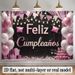 Spanish Happy Birthday Party Banner - Feliz Cumpleaños Design, Pink Black Polyester Backdrop, Balloons Gifts, Photo Props, Party Decor_maomaolike.com
