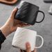 Minimalist Rock Pattern Household Couple Mugs Ceramic Large Capacity Drinking Niche Men's Water Tea Cups_maomaolike.com