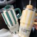20oz Water Bottle With Handle And Straw Drinkware Hot Cold Stainless Steel Thermos Portable Car Coffee Cups Thermal Mug_maomaolike.com