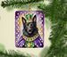 Belgian Sheepdog King Of Mardi Gras Porcelain Ornament Christmas Tree Hanging Decorations For Home Christmas Holiday, Rectangle, Gift, Multicolor_maomaolike.com