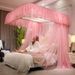 Track Rail Mosquito Net For Home Use, U-Shaped 2025 New Model, Bedroom High-End Telescopic Bracket Rod, No Installation Needed, Th_maomaolike.com