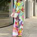 Women's Style Printed Loose Long Sleeve Wide Leg Pants Fashion Suit_maomaolike.com