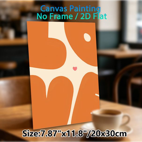 Abstract Geometric Heart Painting Poster, Warm-toned Minimalist Abstract Poster, Soft Color Palette Creates Gentle Ambiance, Ideal For Bedroom And_maomaolike.com