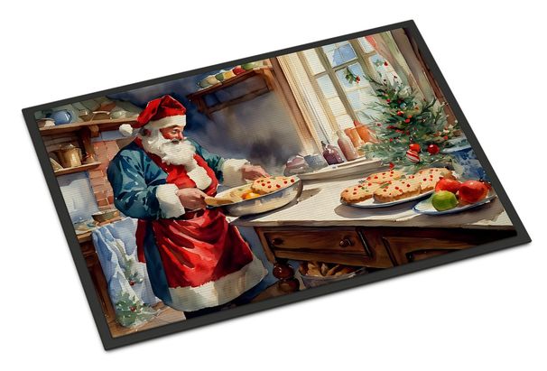 Cookies With Santa Claus Babbo Natale Doormat Front Door Mat Indoor Outdoor Rugs For Entryway, Non Slip Washable Low Pile, 24H X 36W_maomaolike.com