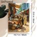 Middle Eastern Bazaar Painting Poster, Vibrant Oil-painting Style Bustling Market Scene Poster, Captures Lively Daily Life With Colorful Textiles_maomaolike.com