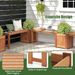 Teak Oil Finish Raised Garden Bed Wood Planter Box With Bench_maomaolike.com