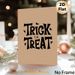 Halloween Trick Or Treat Painting Poster, Minimalist Retro Typographic Poster, Bold Black Text With Bat Accents On Warm Tone, Adds Festive Halloween_maomaolike.com