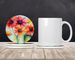 Gerbera Daisies In Watercolor Large Sandstone Coasters Pack Of 4 Absorbent Round Coasters Decor Gifts For Men Or Women, 4 In, Multicolor_maomaolike.com