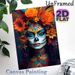 Day Of The Dead Themed Painting Poster, Vibrant Colorful Sugar Skull Portrait Poster, Eye-catching Cultural Artwork Ideal For Home Wall Decor, Festive_maomaolike.com