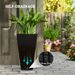 Tall Planters For Outdoor Plants Set Of 3, 28 In Taper Planters With Drainage Holes, Indoor Grande Plant Pots, Front Porch Decor (Black)_maomaolike.com