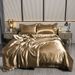 Pure Color Ice Silk Cool Quilt Cover Bed Sheet Bedding_maomaolike.com