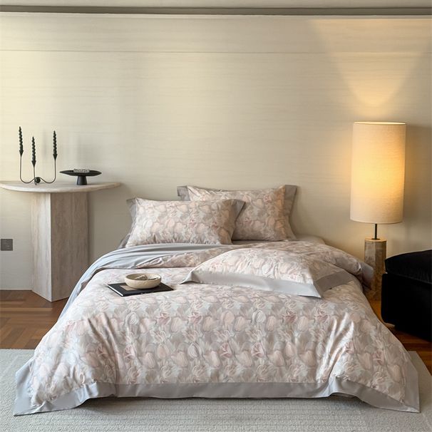Elegant、Understated 、 European-style Light Luxury 100S Long-staple Digital Print Four-piece Set, All-cotton Sateen, Pure_maomaolike.com