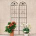 4 Pack Metal Garden Trellis 86.7" X 19.7" Rustproof Trellis For Climbing Plants Outdoor Flower Support Black_maomaolike.com