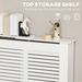 14-Panel Extendable Cover Display Shelf, White MDF Radiator Guard With Slatted Ventilation, Wall Mountable For Hallway_maomaolike.com