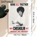 Unity Themed Painting Poster, Vintage Monochrome Portrait With Inspiring Unifying Slogans Poster, Timeless Uplifting Wall Decor Ideal For Home Office_maomaolike.com
