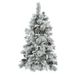 4FT Pre-Lit Spruce Snow Flocked Christmas Tree With Pine Cones, Artificial Xmas Tree With 170 Branch Tips,Mixed PE & PVC Branches, 120 Multi-Color LED Lights, 11 Flashing Modes, Holiday Décor_maomaolike.com