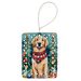 Golden Retriever Christmas Porcelain Ornament Christmas Tree Hanging Decorations For Home Christmas Holiday, Rectangle, Gift, Multicolor_maomaolike.com