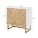 White And Gold Storage Cabinet With 2 Doors, Modern Buffet Sideboard Cabinet With Storage,Accent Cabinet For Living Room, Dining Room, Entryway_maomaolike.com