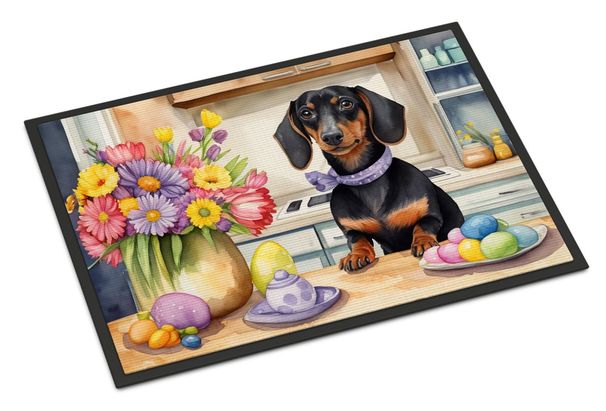 Decorating Easter Dachshund Doormat Front Door Mat Indoor Outdoor Rugs For Entryway, Non Slip Washable Low Pile, 24H X 36W_maomaolike.com