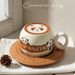 Cup Bottom Pull Flower Cup Creative Gift Couple Home With Spoon Milk Cute Ceramic Panda Coffee Cup And Saucer Set_maomaolike.com