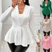 Women's Clothing new casual texture single button green fruit collar long sleeved top jacket_maomaolike.com