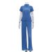 Women's Clothing slim T-shirt high waist blue pleated mopping pants casual _maomaolike.com