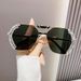 Unisex Fashion Round Diamond Studded Sunglasses Sun Protection Sunglasses Outdoor Rhinestone Glasses_maomaolike.com