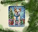 American Bulldog Christmas Reindeer Porcelain Ornament Christmas Tree Hanging Decorations For Home Christmas Holiday, Rectangle, Gift, Multicolor_maomaolike.com