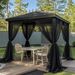 Outdoor Pergola Sheer Curtain Mosquito Net,Breathable Privacy Shade Screen For Patio Gazebo Garden CanopyWindproof Anti-Bug Pergola Side Drape Curtain_maomaolike.com