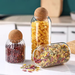 Transparent Glass Moisture-proof Tea Round Wooden Ball With Lid Stopper, Coffee Bean Sealed Jar, Creative Storage Bottle_maomaolike.com