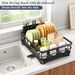 SAYZH Dish Drying Rack For Kitchen Counter With Utensil Holder, Black_maomaolike.com