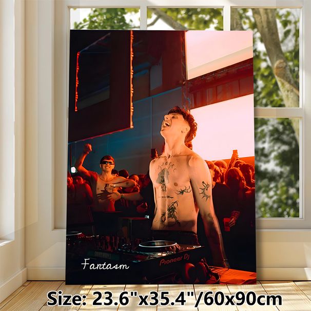 DJ Live Show Painting Poster, Vibrant Energetic Nightclub Scene Poster, Captures Lively Party Atmosphere, Ideal For Home Music Room, Club Wall Decor_maomaolike.com