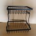 2 Tier Fruit Storage Basket Countertop For Kitchen, Bread Vegetable Fruit Basket Bowl Stand Detachable Metal Rectangular Wire Basket, Black Large Size_maomaolike.com