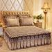 European Style Quilted Thickened Skirt Lace Bed Single Piece 1.95m Swan Velvet Warm Mattress Non-Slip Pad Cover_maomaolike.com