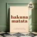 Hakuna Matata Themed Painting Poster, Warm-toned Minimalist Typographic Poster, Calming Positive Quote Decor Ideal For Living Room, Bedroom_maomaolike.com