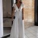 Women's new deep V-neck high waist sexy ruffled pleated wide-leg jumpsuit_maomaolike.com