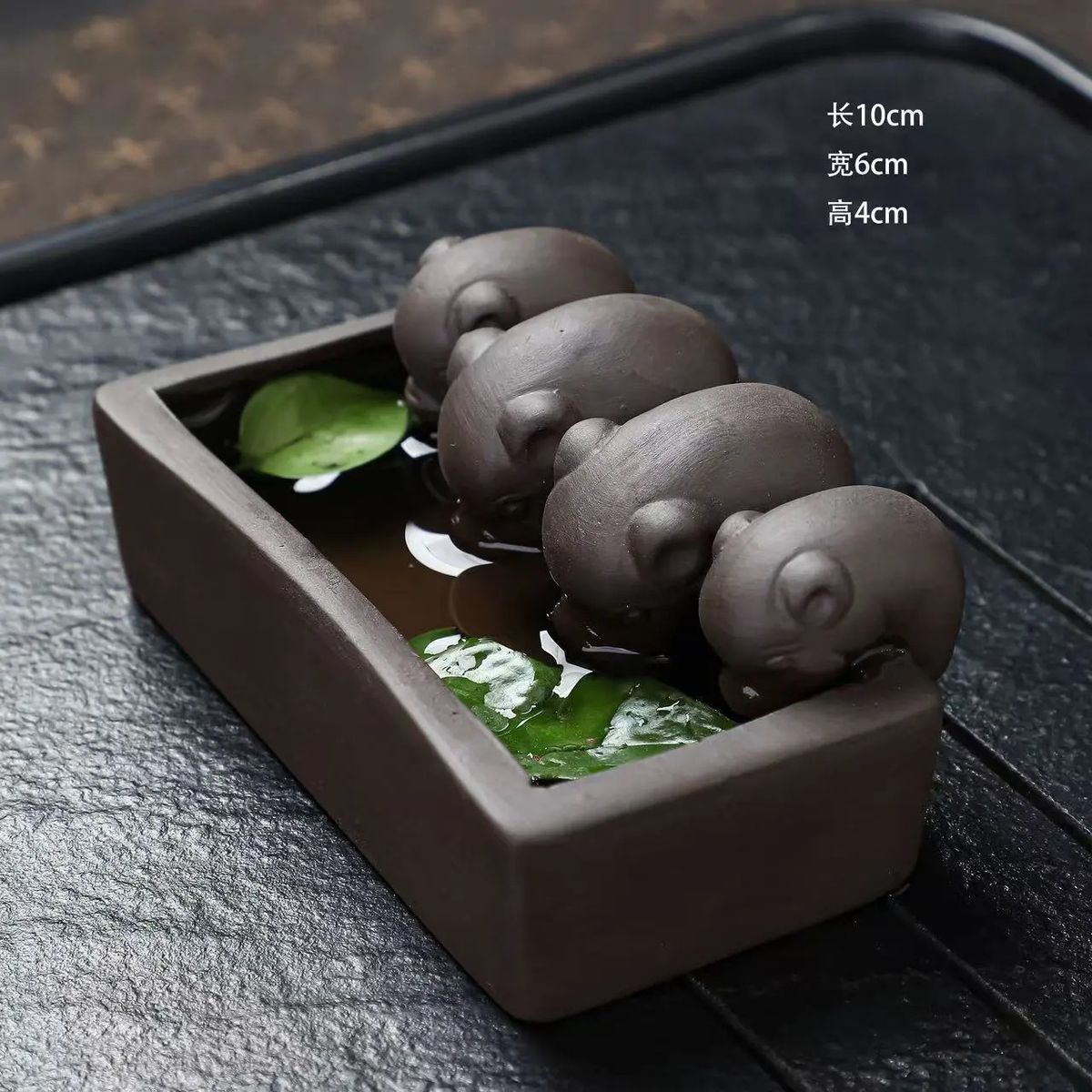 Purple Clay Pig Pet Can Raise Four Pigs Water Personalized Table Kung Fu Mini Tea Drinking Ornament Ashtray_maomaolike.com