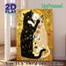 Embracing Black & White Cats Painting Poster, Gilded Ornate Art Style Poster, Vibrant Decorative Artwork Ideal For Living Room, Bedroom Wall Decor_maomaolike.com