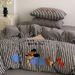 Wholesale INS Cute Cartoon Style Full Towel Embroidered Brushed 4-Piece Autumn Winter Thickened Warm Pure Cotton Four-Piece Set_maomaolike.com